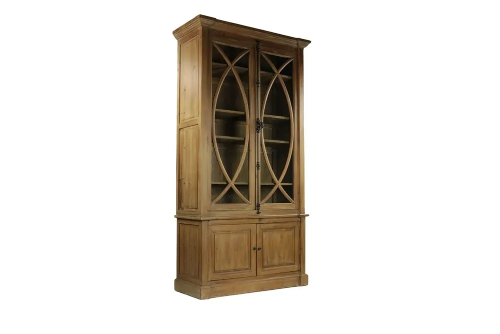 Amsterdam two-part buffet recycled wood, 2 glass doors, vintage design