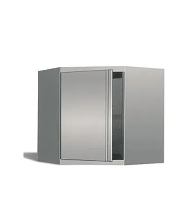 Armoire d'angle en acier inoxydable à porte battante pour cuisine pro