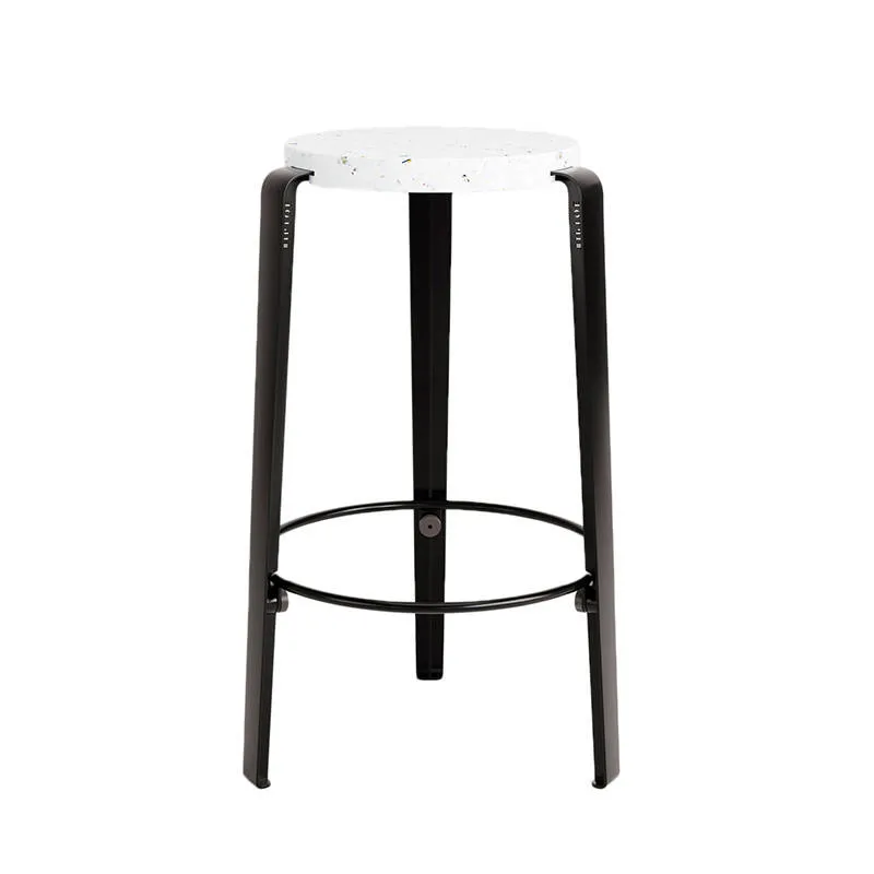 Bar Stool     MI LOU Plastique Recyclé Venezia Noir graphite           TIPTOE