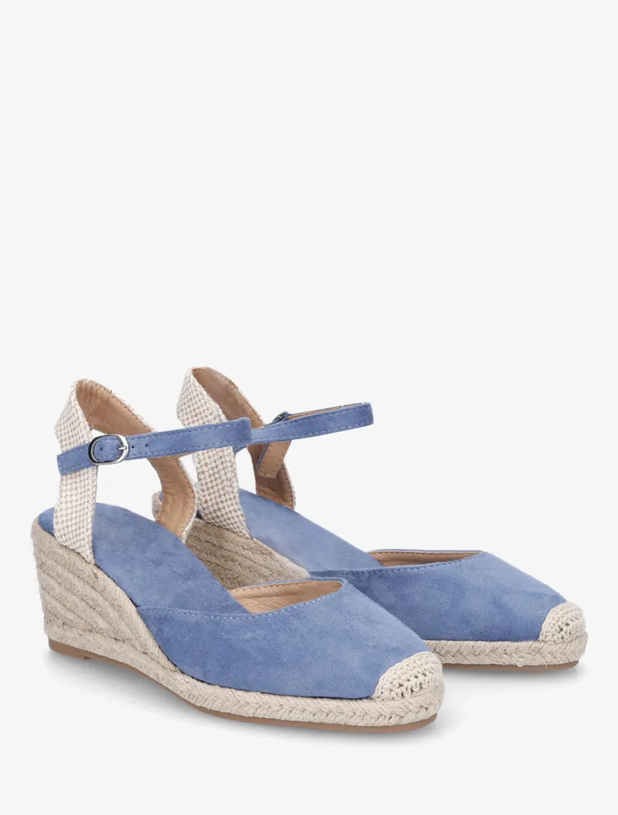 Espadrilles mi-hautes en suédine - Bleu