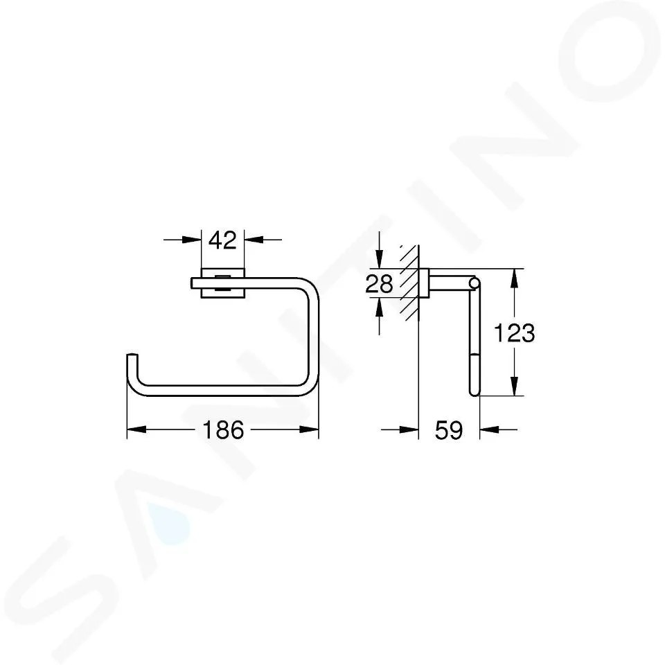 Grohe Essentials Cube - Porte-serviettes, supersteel 40510DC1