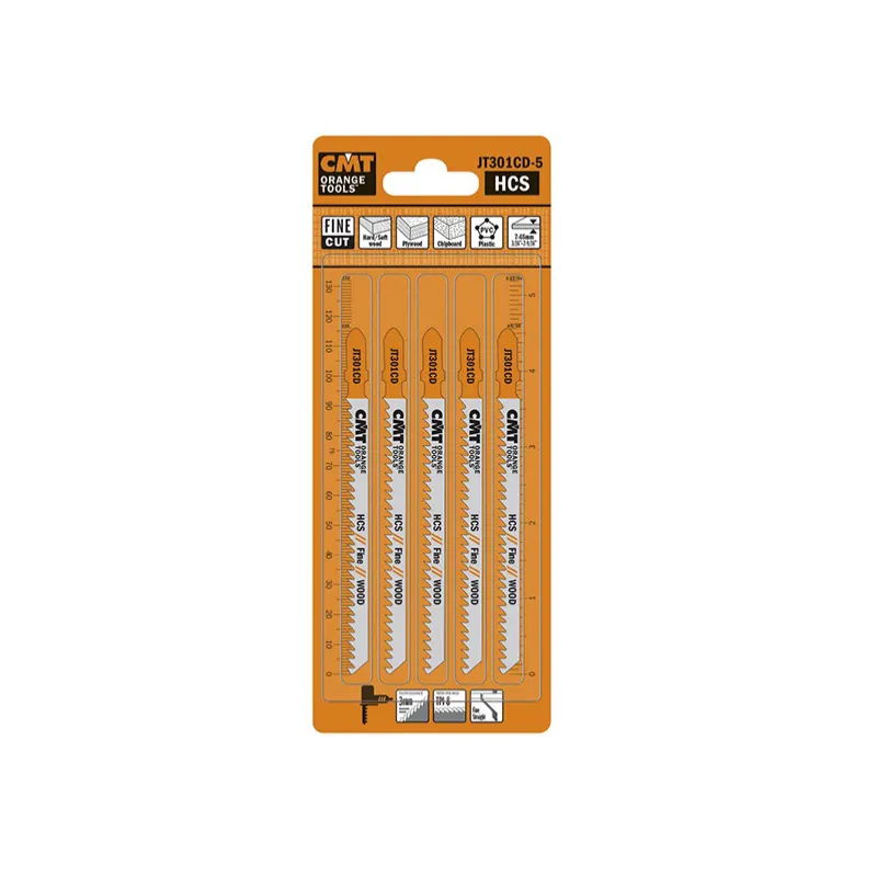 Lot de 5 lames de scie sauteuse coupe fine BOIS - T301CD