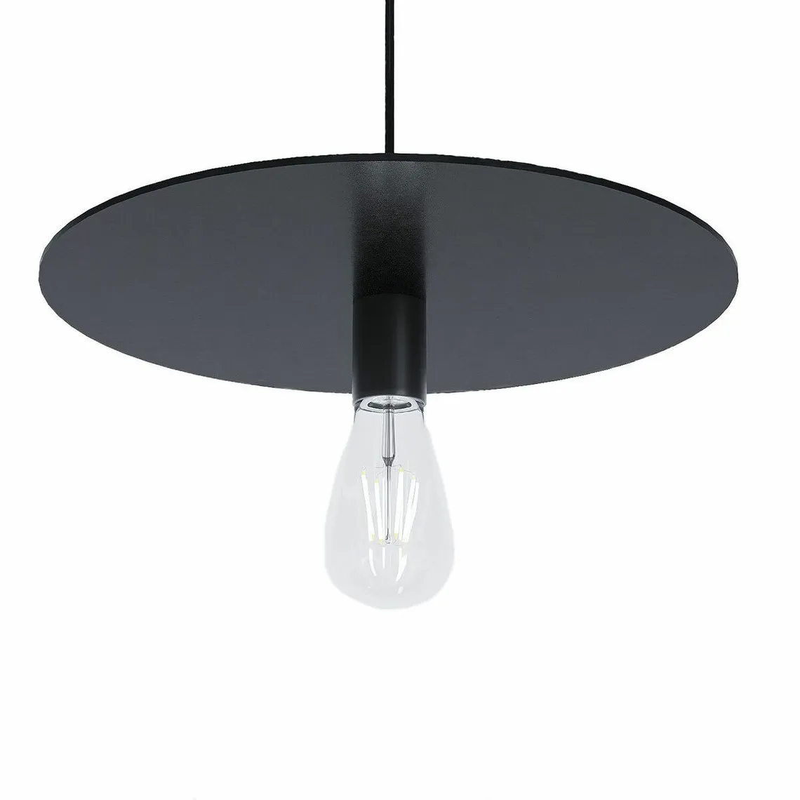 Luminaire suspension circulaire en métal noir Molière | 3 Suisses