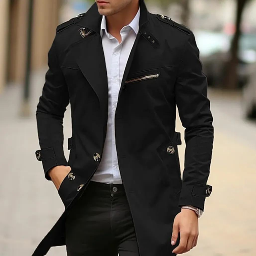 Nelio - Trench-coat de printemps élégant pour hommes