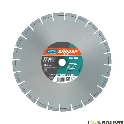 Norton Clipper 70184608405 Lame de scie diamantée Pro Granite 350 x 25.4mm