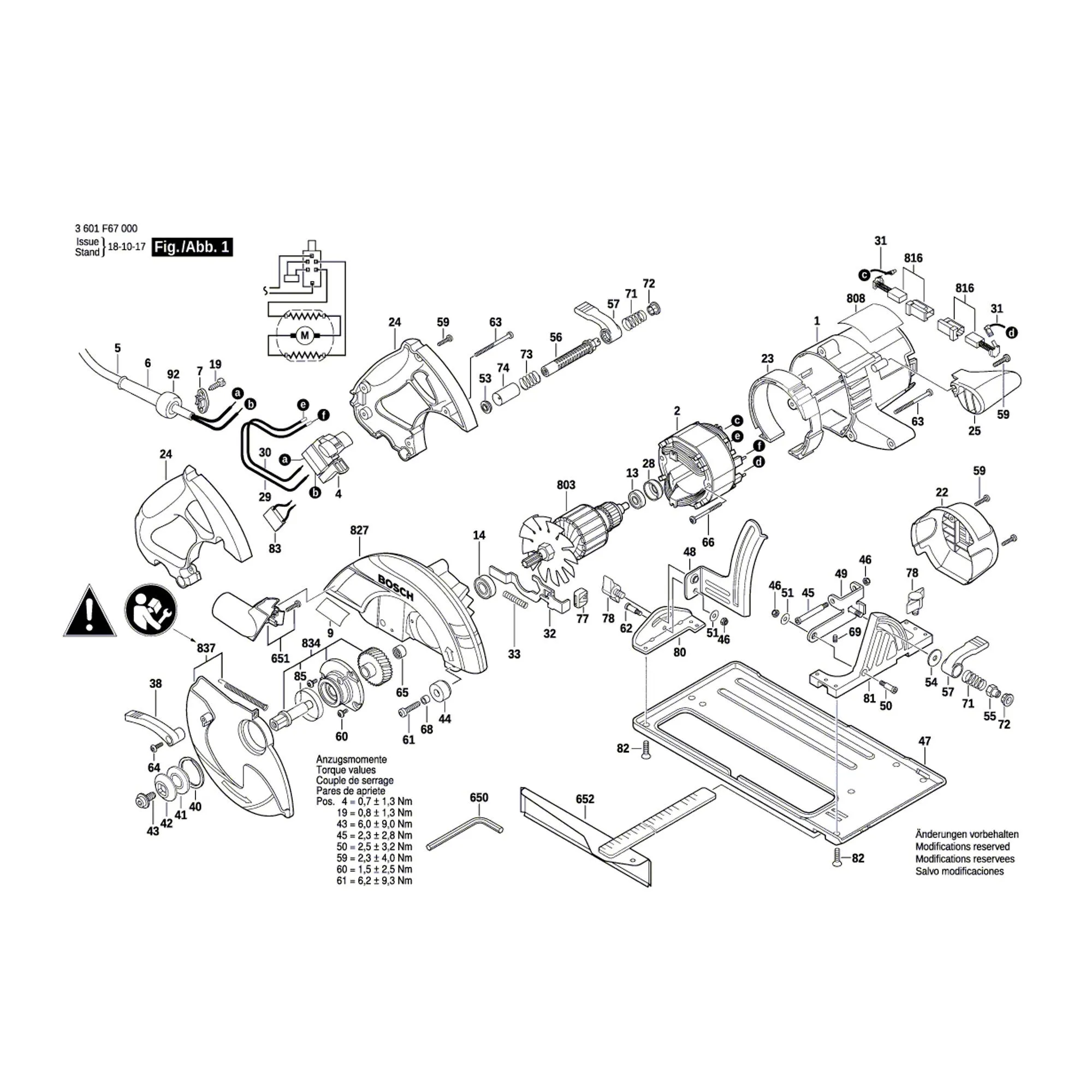 Pièces détachées Scie circulaire a main BOSCH GKS 65 3601F67000