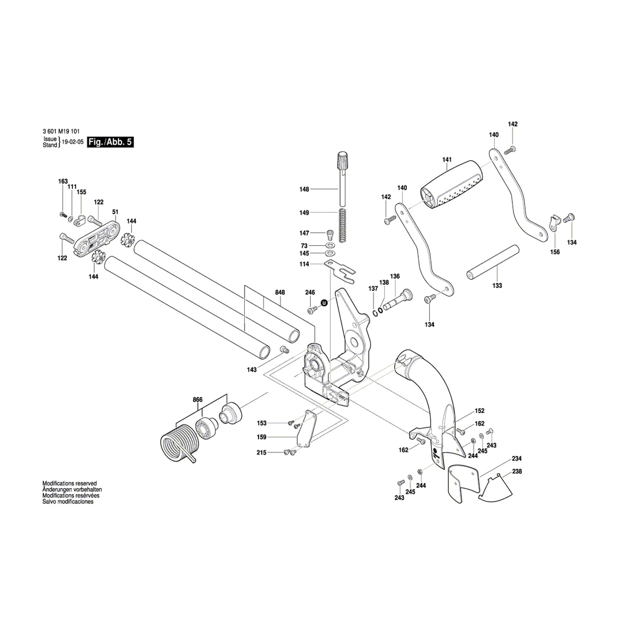 Pièces détachées Scie passe-partout BOSCH GCM 8 SJL 3601M19101