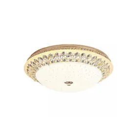 Plafonnier intérieur LED circulaire en cristal doré au design moderne 