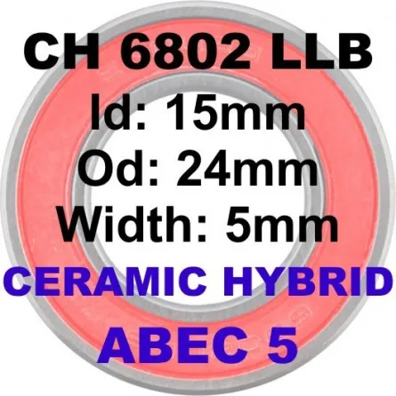 Roulement 6802 LLB Céramique hybride 15x24x5