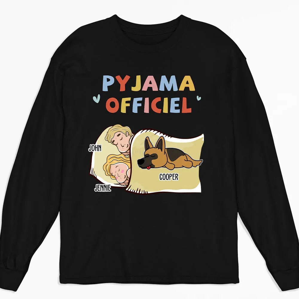 T-Shirt Personnalisé Manches Longues - Pyjama Officiel Version Couple Chien